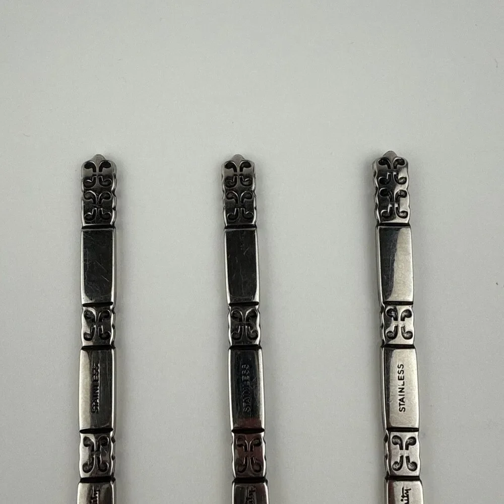Lot 3 Oneida Community MADRID NO BLACK ACCENT SALAD FORKS Stainless 6 7/8